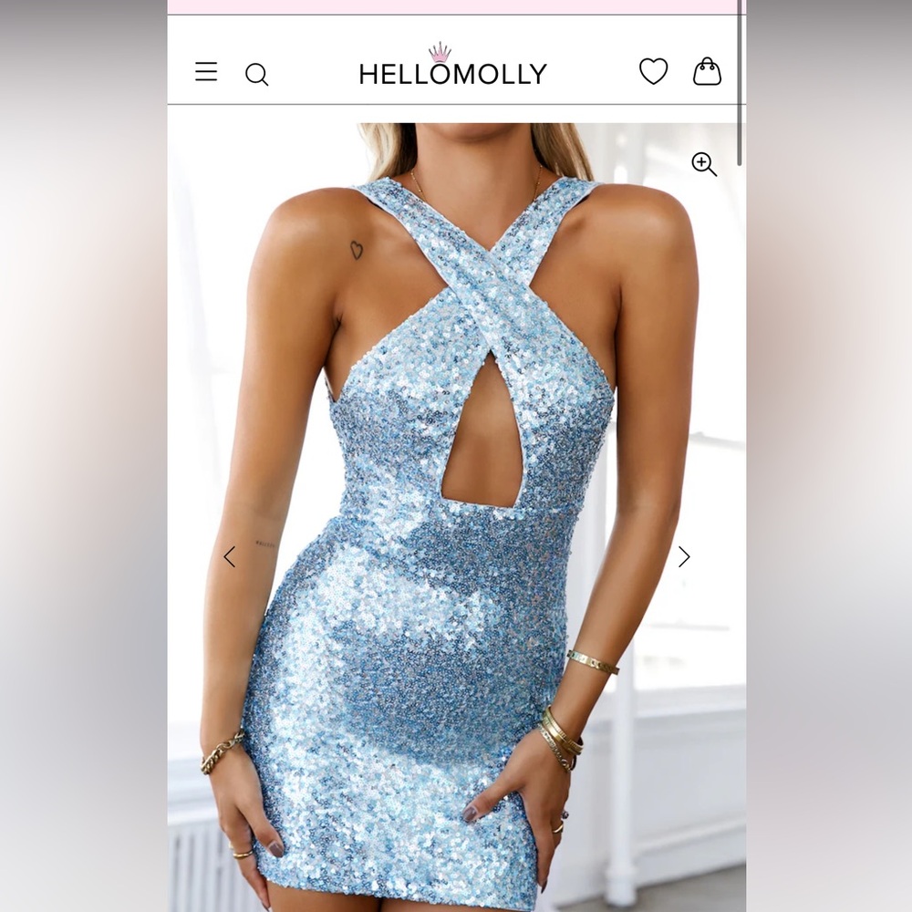 Hello Molly Sparkling Dreams Sequin Dress Blue